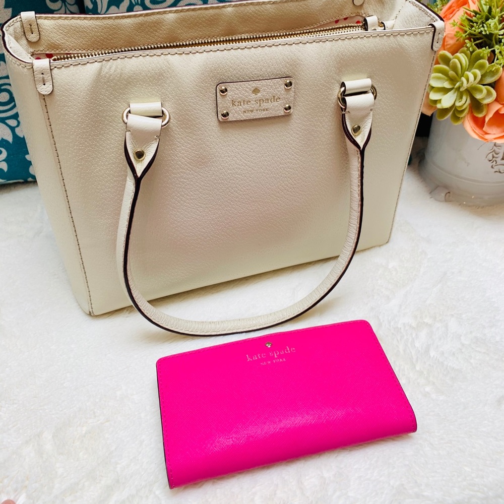 Kate Spade Ivory Leather Bag with Wallet - Picture 9 of 15